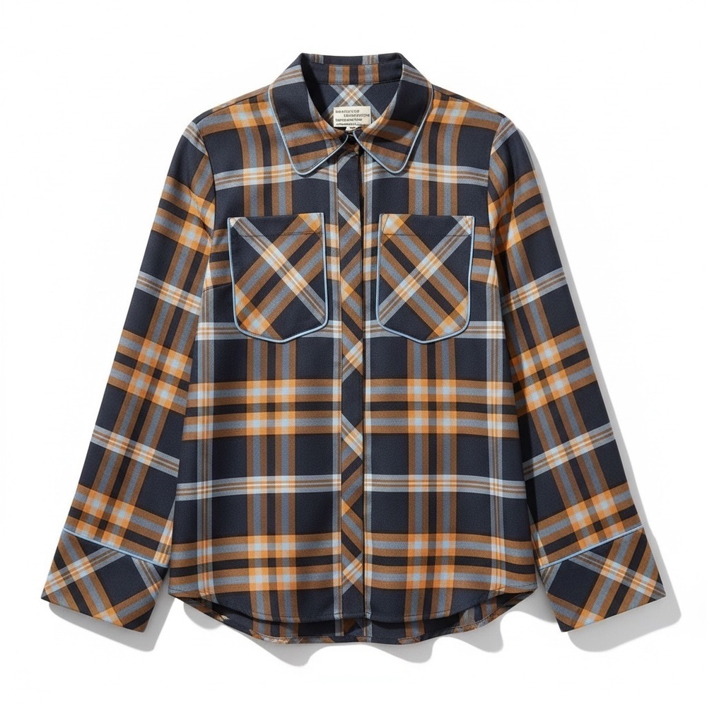 Baum und pferdgarten Plaid Button Down Shirt - Orange and Blue size EU 38